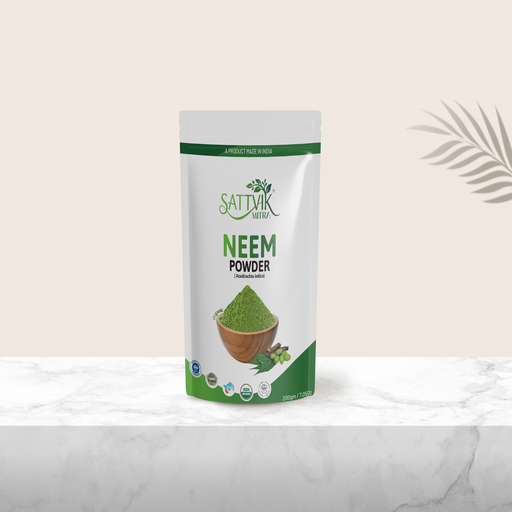 SattvikMitra Organic Neem Powder | USDA Certified | 200g | 100% Pure Neem Leaf Powder | Skin Purifier, Blood Cleanser & Immunity Support | No Preservatives | Chemical-Free